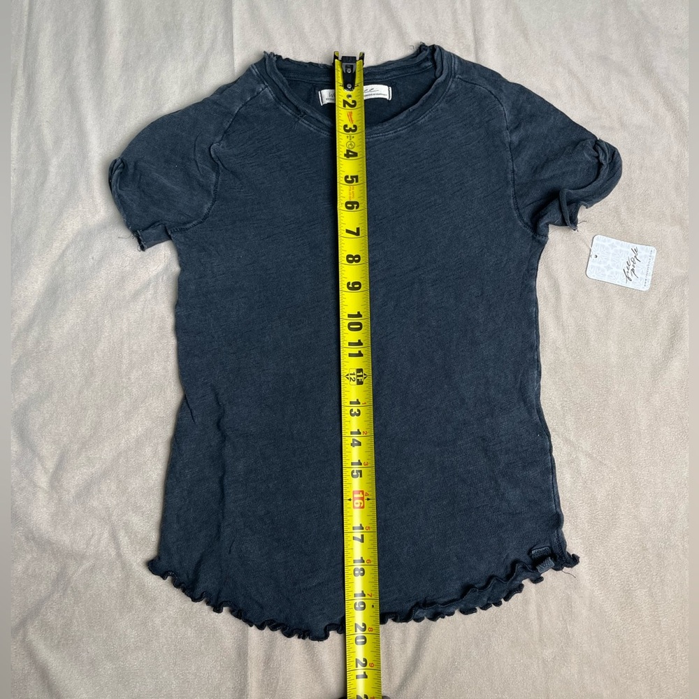 Free People We The Free Be My Baby Washed Black T-Shirt XS NWT - Picture 5 of 8